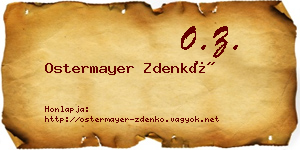 Ostermayer Zdenkó névjegykártya